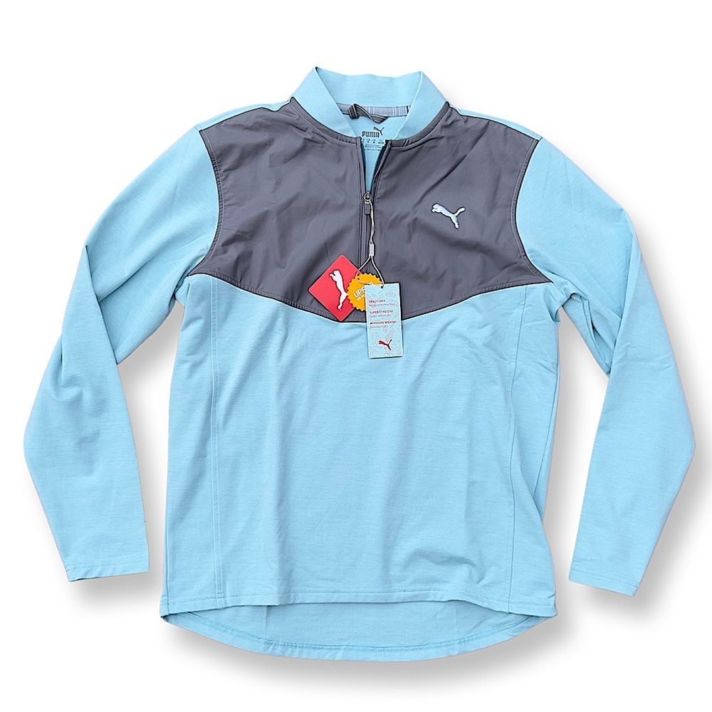 Puma Men's Golf Cloudspun Woven 1/4 Zip (Blue Glow Heather) (Small)